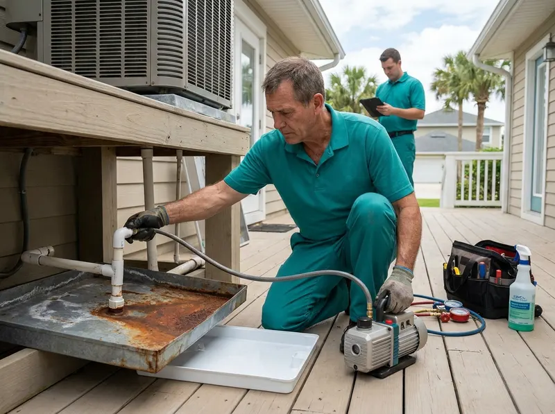 Condensate Drain Line Maintenance and Pan Replacement in Ponte Vedra Beach, FL